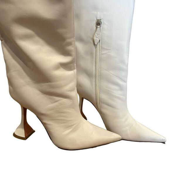Revolve AMINA MUADDI Fiona Rain white leather boots, size 39 - Picture 7 of 16